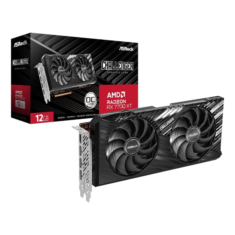 ASRock Radeon RX7700XT Challenger 12G OC 192-BIT Graphics Card